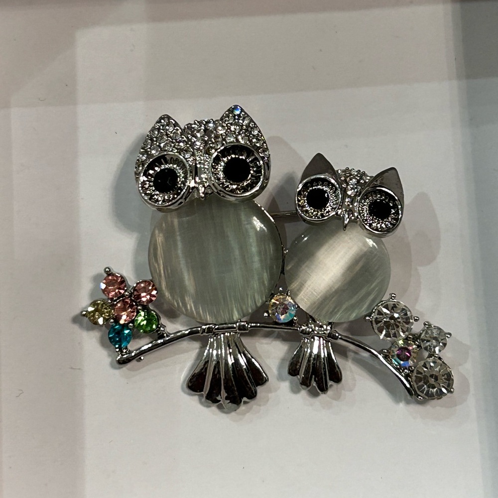 Owl brooch - jelly belly style